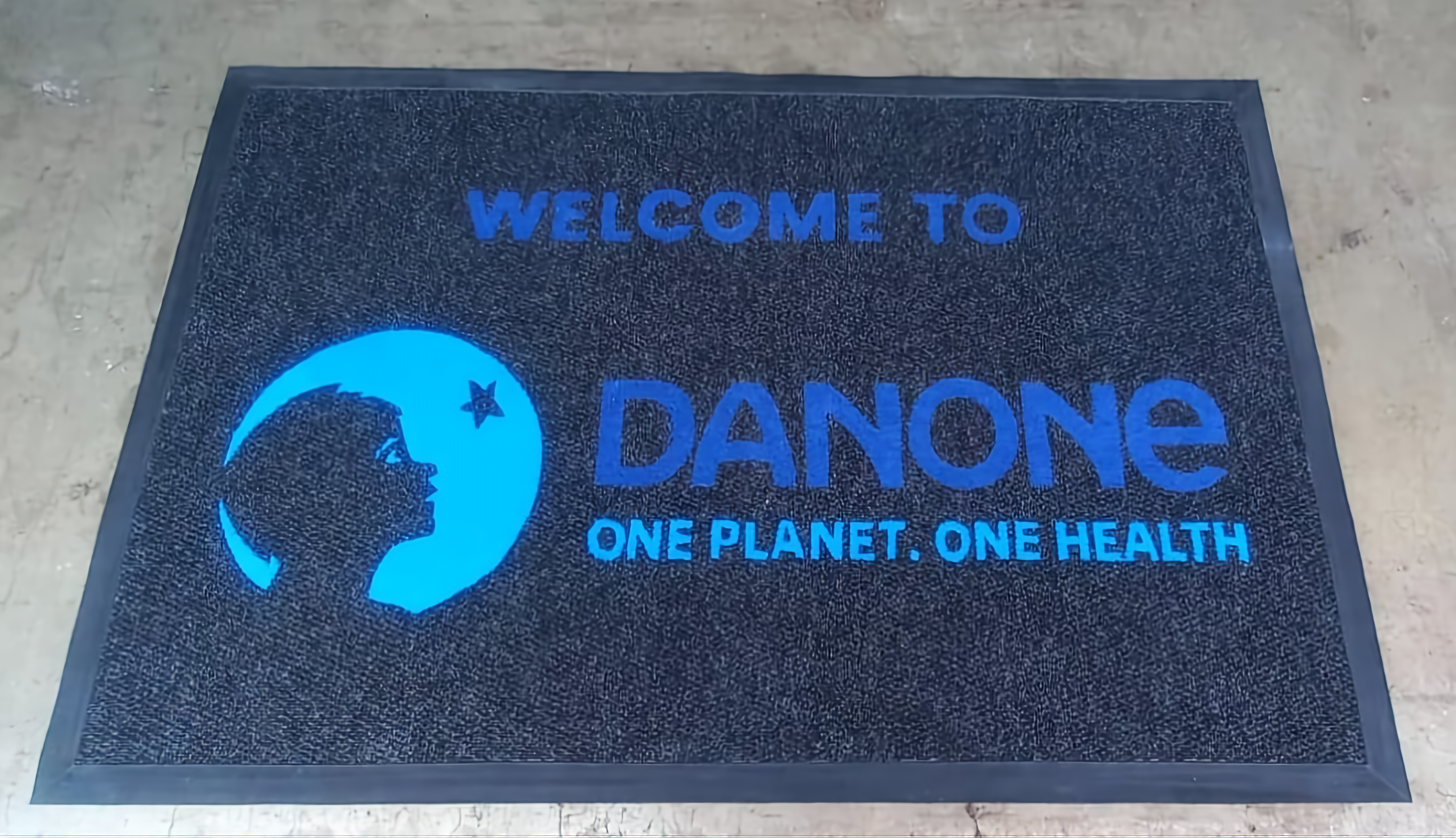 Custom logo door mat for a business park entrance