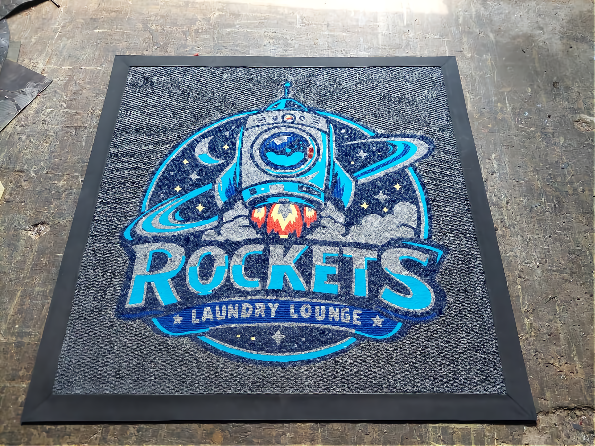 Custom entrance mat for a private school foyer