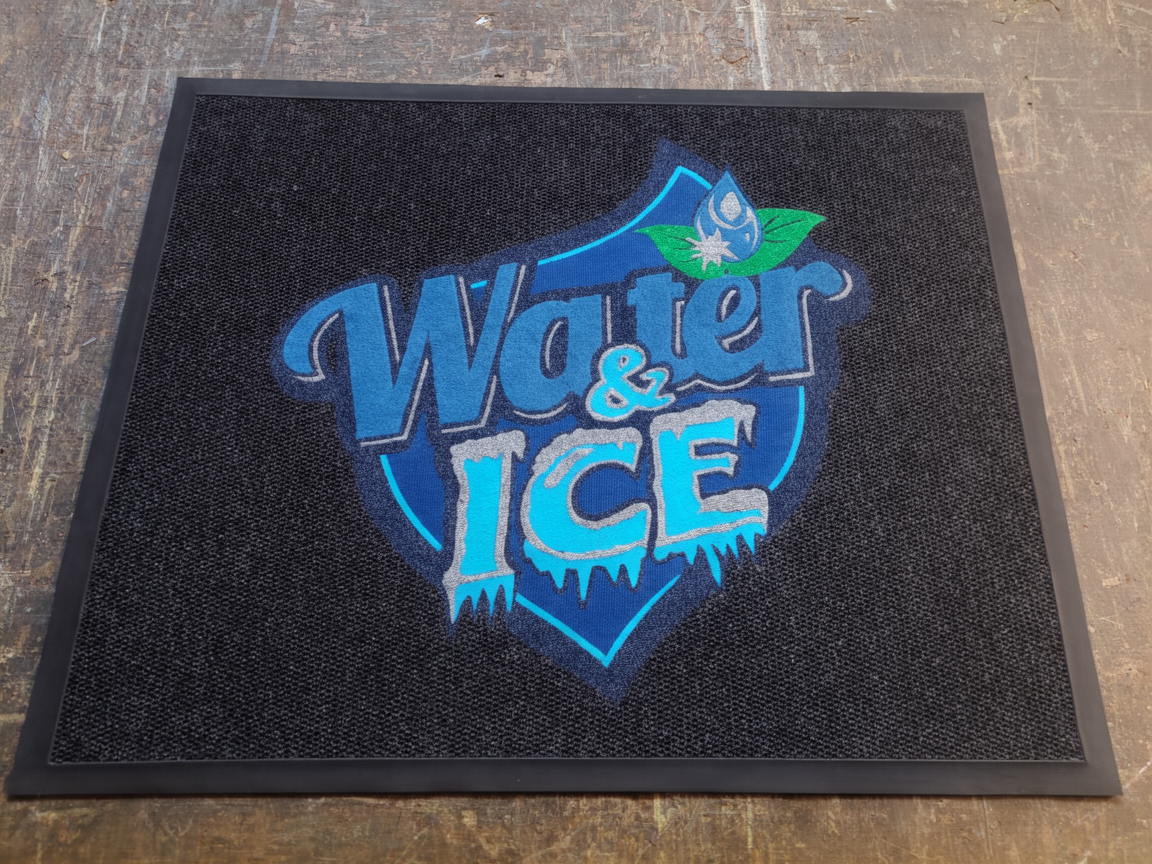 Branded entrance mat for a retail store entrance